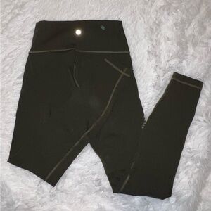 Lululemon Wunder Under Dark Green Olive Legging size 6 Yoga Legging